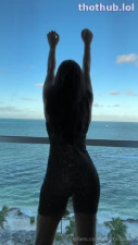 Christina Khalil OnlyFans leaked Christina Khalil vacation nude on balcony on HDthot