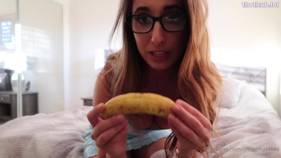 Ana OnlyFans leaked Christina Khalil serving a Banana on HDthot