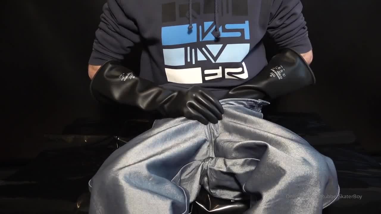 rubberskaterboy OnlyFans leaked Kinky lad wears cool silver baggy pants, sexy satin boxer sh.. on HDthot