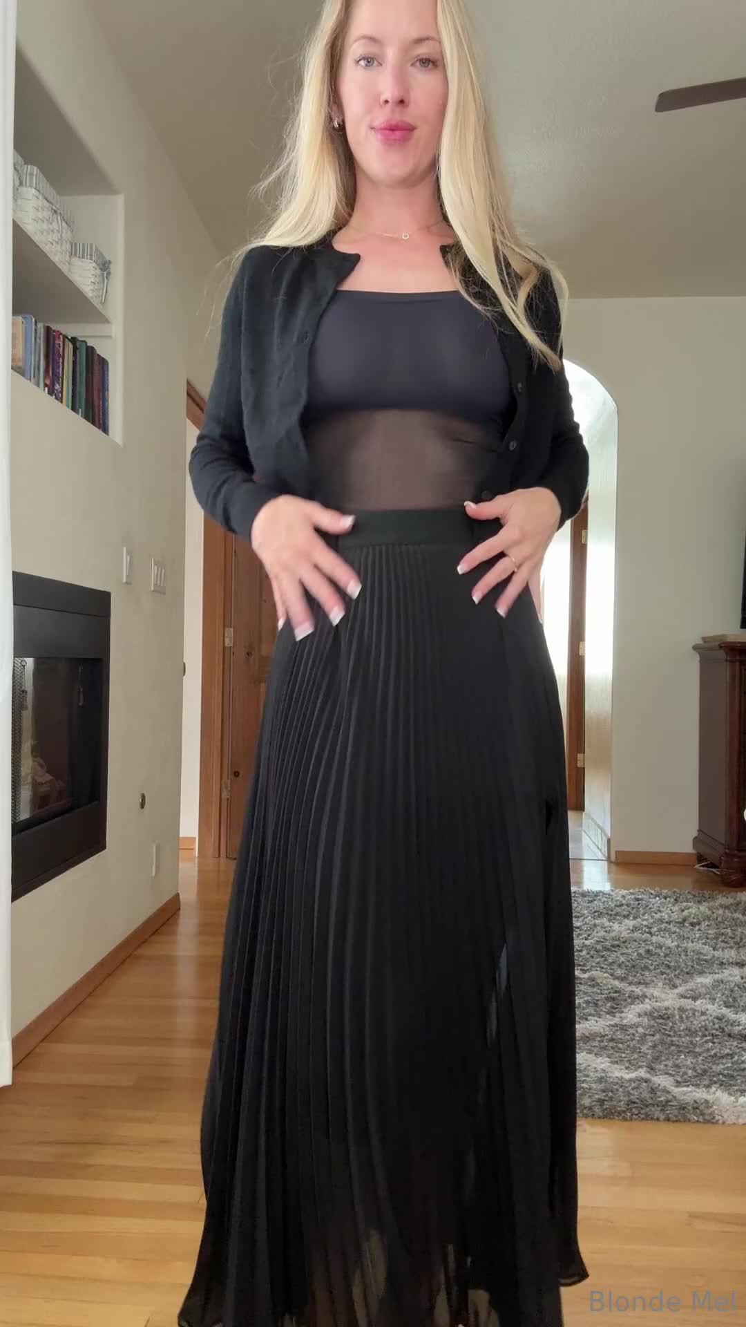 Blondemel - Full Strip Friday! New see through slip dress