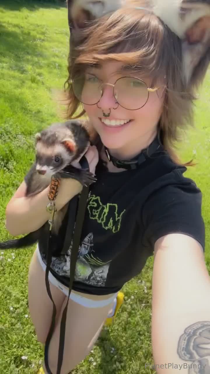 planetplaybunny OnlyFans leaked Planetplaybunny - Pantsless noodle walks!!! He was so excited to runnnn!! on HDthot