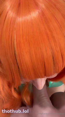 Namiswan cosplaying Nami from One piece dildo ride