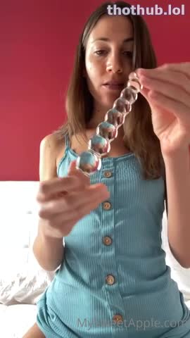 MySweetApple KIM ANAL MASTURBATION WITH BEADED GLASS DILDO