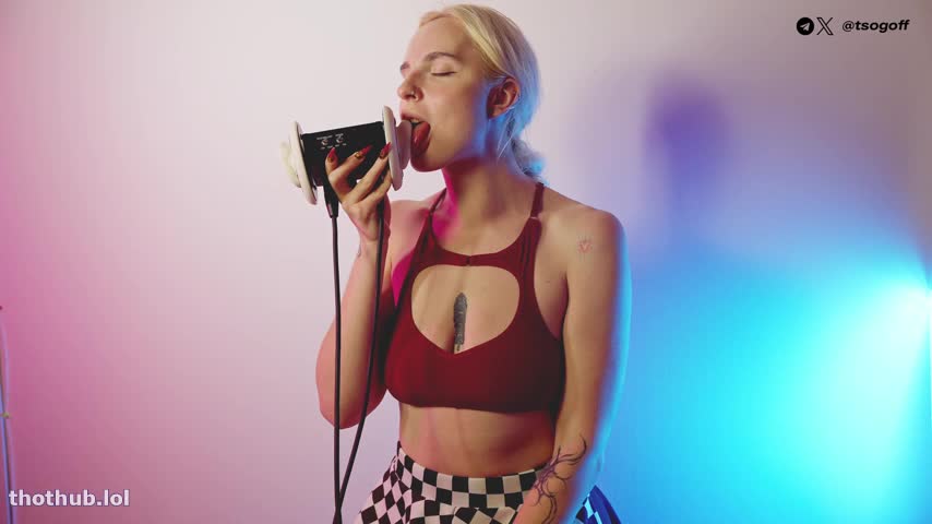 Sounds of Girls ASMR - Student Elsa Licks your Ears in a Striped Skirt