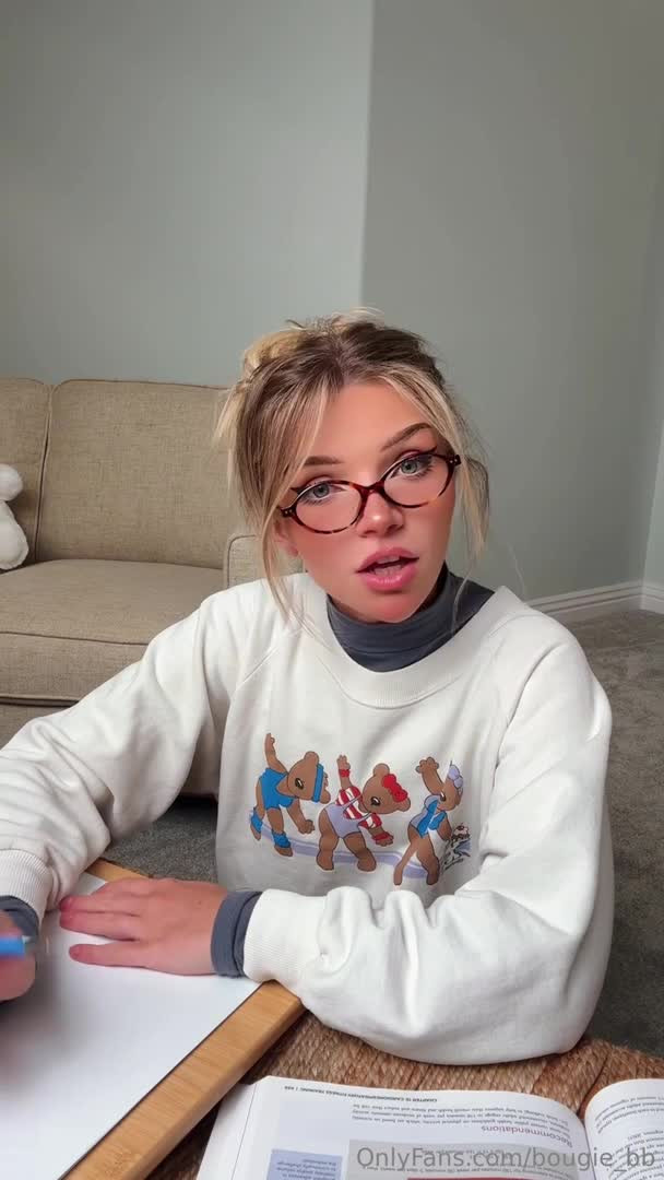 Bougie_Bb Roleplays As A Horny Tutor - Masturbation - Seduction - Striptease - Tutor - Glasses - Teen Glasses - Petite - Small Tits - Blonde - Young