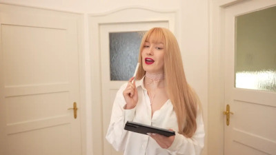 Sweet seamstress is taking your measurements