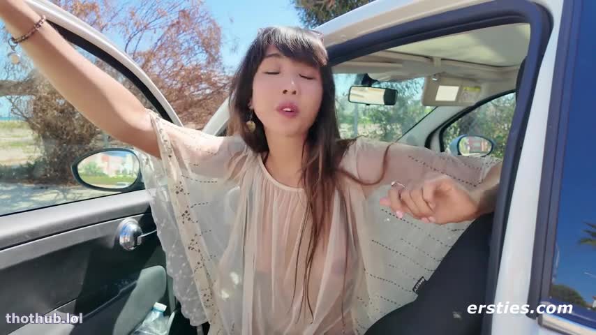 AlohaKiara aka HawaiianGeisha - Naked At Outdoor Cafe & Public Dildo Masturbation