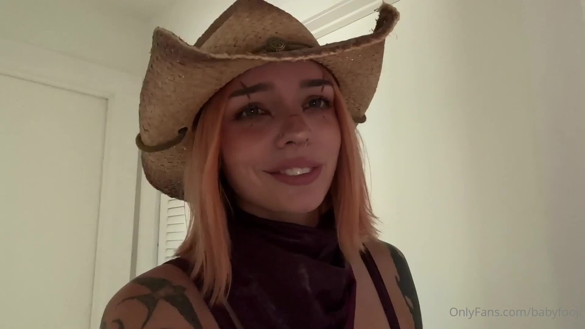 Cowgirl BabyFooji Rides A Dildo Like A Pro - Masturbation - OnlyFans - Sex Toy - Fingering - Tattoos - Nose Piercing - Jiggly Ass - Dildo Riding - Country Girl - Mounting