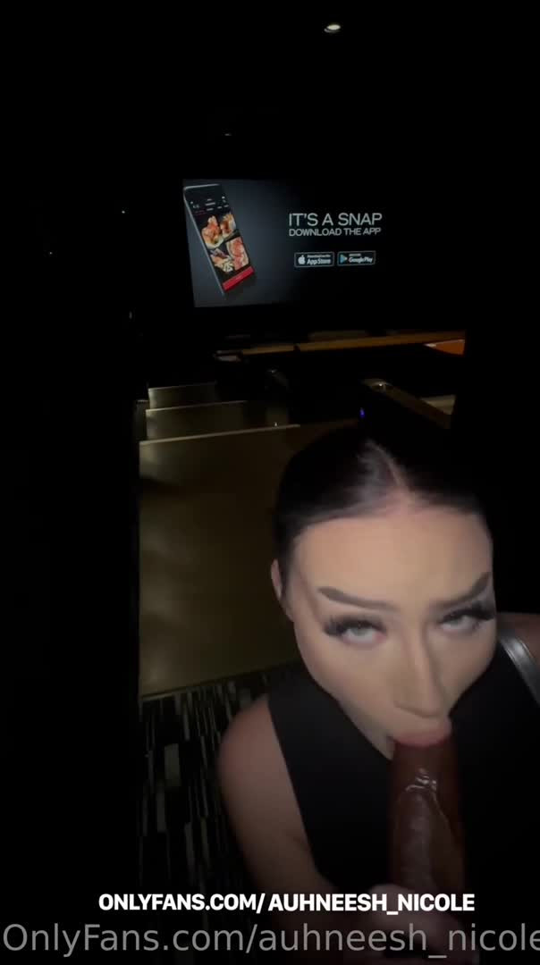 Auhneesh Nicole's Oral Pleasure In The Cinema - Seduction - Blowjob - Softcore - Playing The Flute - Sucking