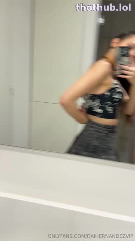 Dai Hernandez - Bathroom Red Lingerie Strip Tease & Big Tits Flashing