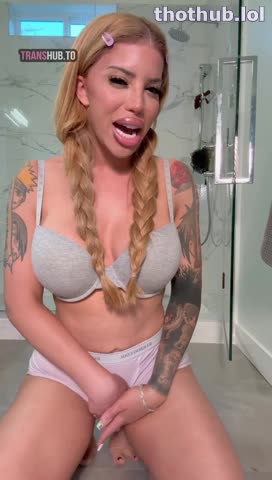 andrea anaconda jerking off in the bathroom