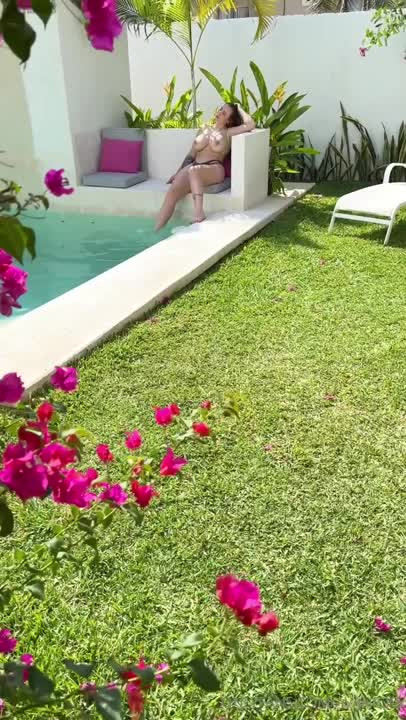 Ava Nicks - Has Pool Sex That Ends with a Creampie in Bed