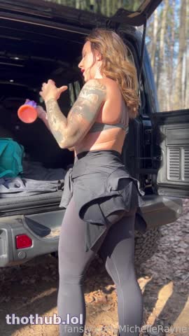 Michelle Rayne solo in the woods and squirt