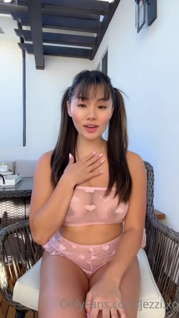 Jezzi.Xo Masturbates On The Patio - Masturbation - Outdoor - Teen - Asian - Solo - Lingerie - Dildo - Asian Nude - Asian Teen - Nudist