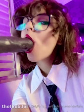 Sophia Scamander OnlyFans leaked Sophia Scamander black dildo blowjob on HDthot