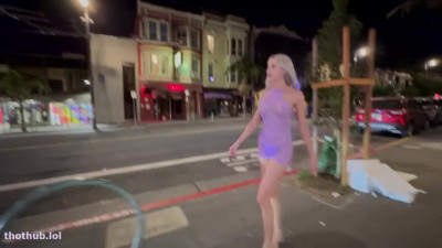 Bralessforever_Allie - Allie in her Purple Dress